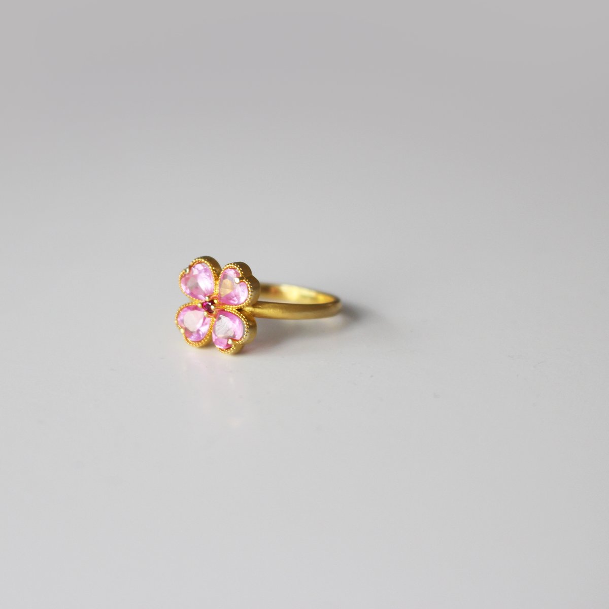 Image of Pink Clover Ring