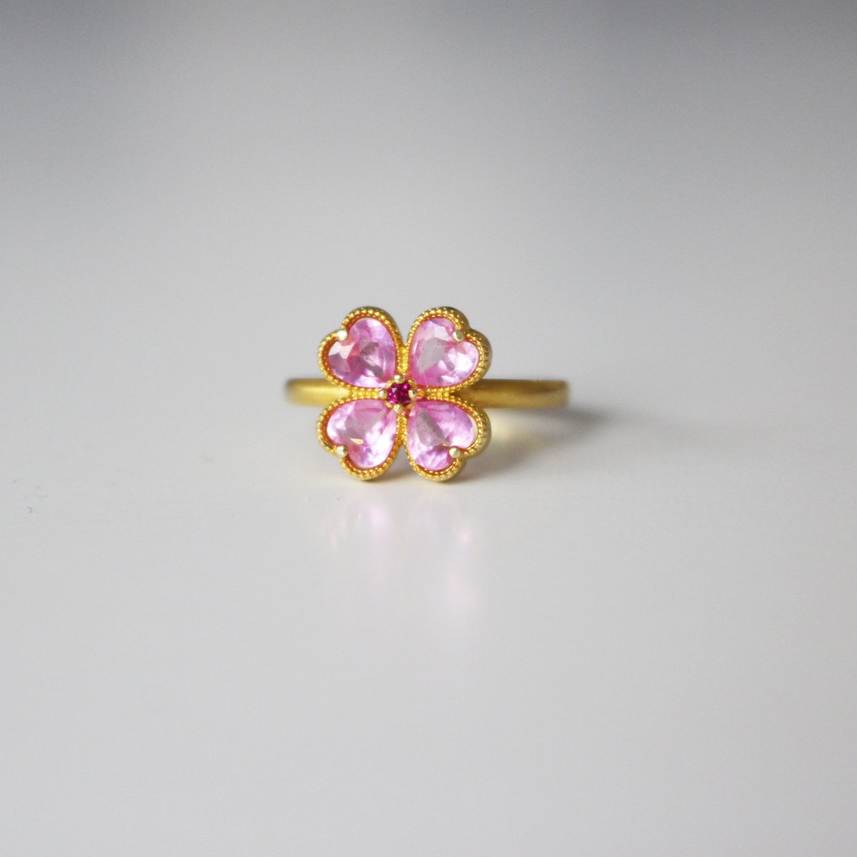 Image of Pink Clover Ring