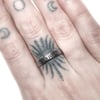 Memento Mori band in sterling silver or gold