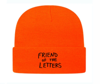 Image 1 of FRIEND OF THE LETTERS BEANIE- BLACK/ BLUE/ ORANGE