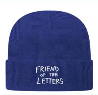 Image 2 of FRIEND OF THE LETTERS BEANIE- BLACK/ BLUE/ ORANGE