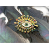 Gold Rhinestone Evil Eye Ring - Lucky Egyptian Ring