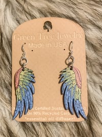 Image 2 of Macaw Wing Earrings