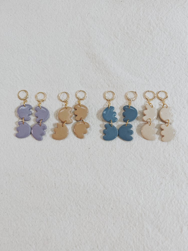 Image of stacked tulip earrings