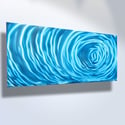 Small Blue Ripple - Metal Wall Art Abstract Sculpture Painting Modern Decor