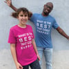 "WHAT IS THE BEST" UNISEX T-SHIRT BERRY / STEEL BLUE