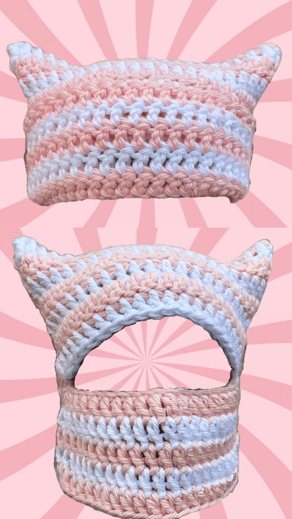 Image of 2 in 1 Crochet Cat Hat