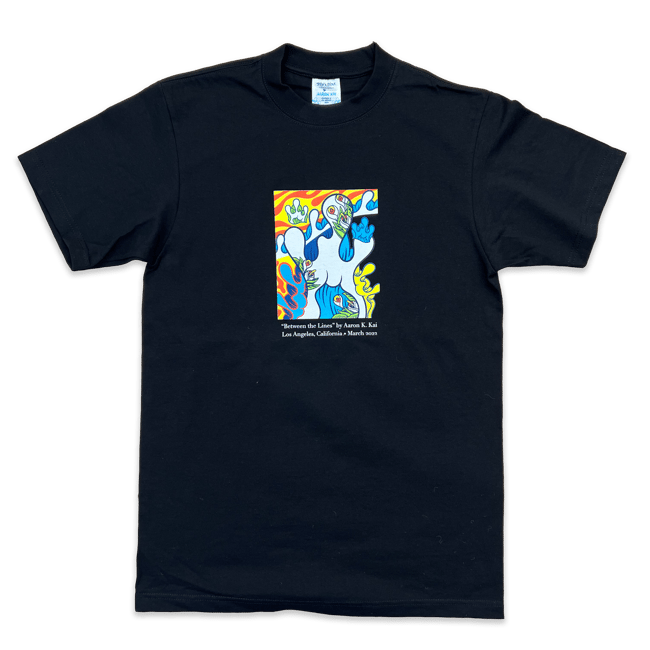 "Between the Lines Tee" Multi on Black