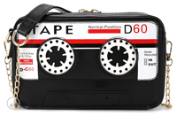 Image 3 of CASSETTE TAPE HAND BAG WITH CHAIN STRAP PURSE 