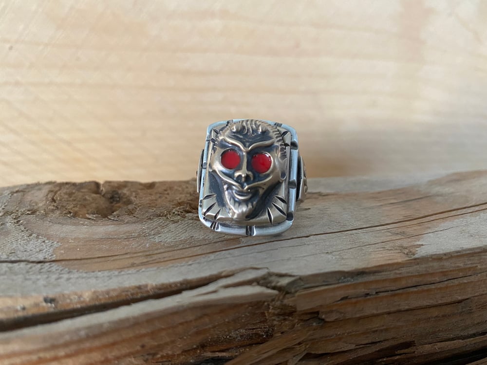DEVIL WITH RED EYES MEXICAN BIKER RING