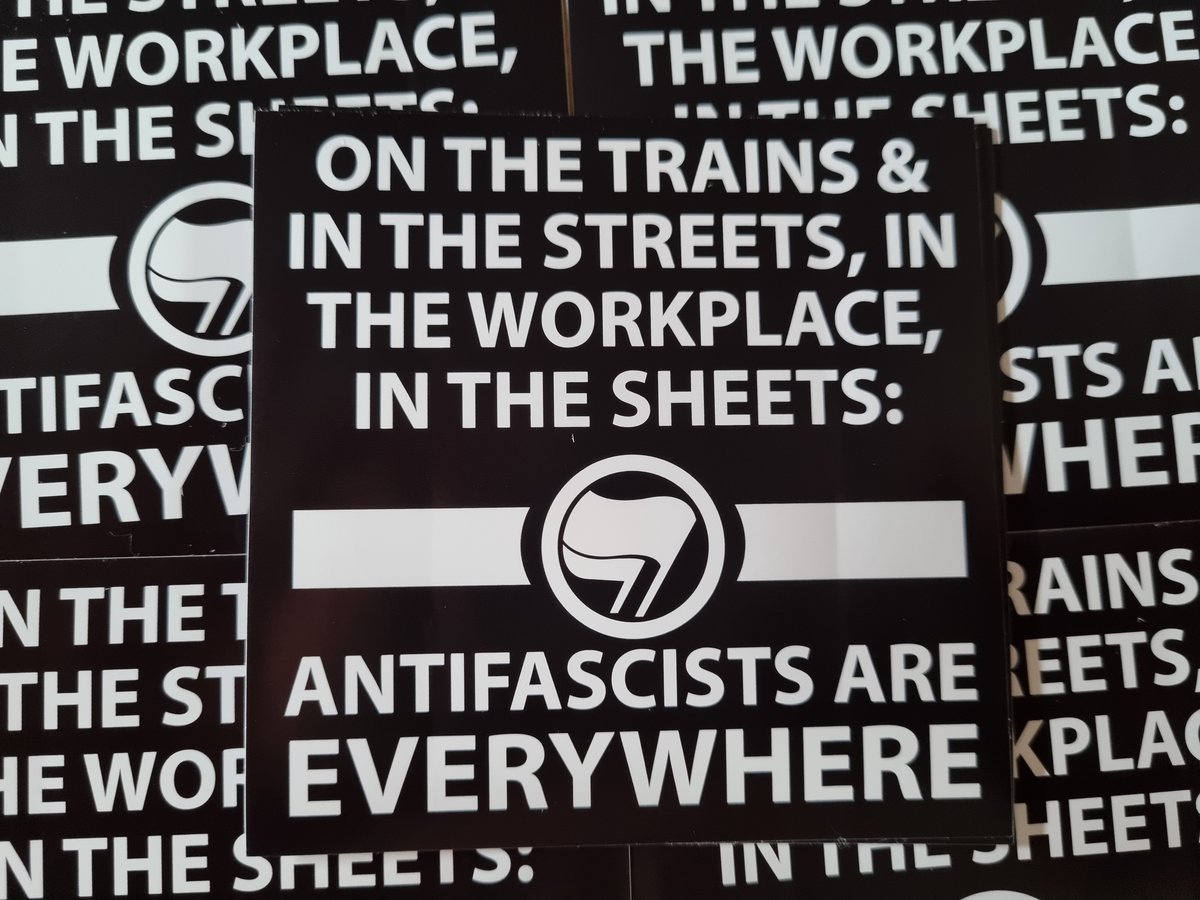 Image of "Antifascists everywhere" sticker, 10pk