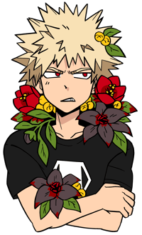 Image 2 of Bakugou Flowers Enamel Pin