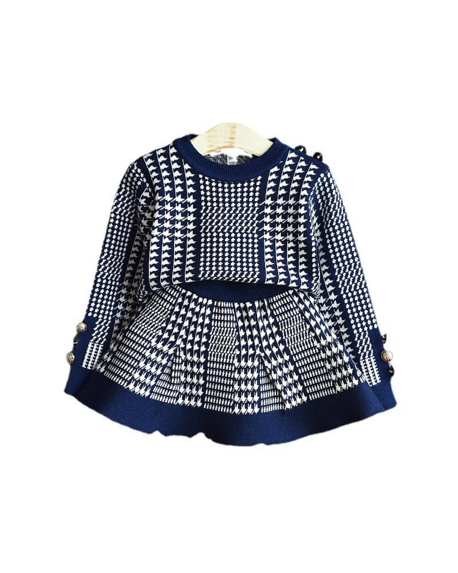 Annabelle knitted 2 piece navy blue set | treasurebowtique