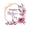 15 OR 30 Mother's Day Cupcake / Cookie Edible Toppers / Gold Geometric Design with Purple Floral W