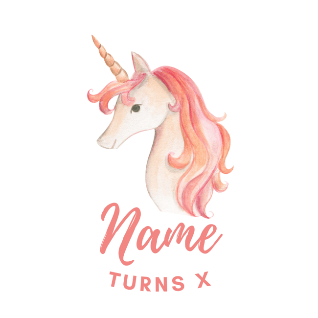 PERSONALISED Pre Cut Unicorn Theme Birthday Edible Cupcake or Cookie Topper