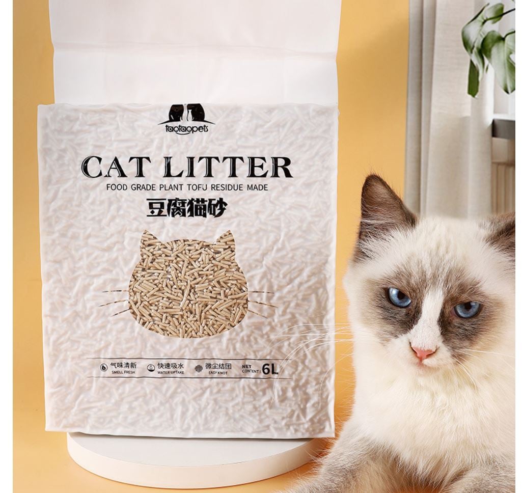 Tofu Cat Litter 6L Fresh Odour Flushable Biodegradable Clumping cat
