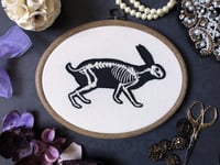 Image 2 of Skeletal Rabbit 5x7" Embroidery Hoop
