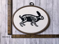 Image 5 of Skeletal Rabbit 5x7" Embroidery Hoop