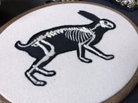 Image 4 of Skeletal Rabbit 5x7" Embroidery Hoop