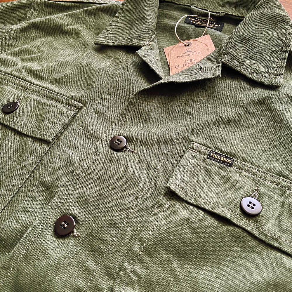 Image of PIKE BROTHERS 1962 OG-107 SHIRT OLIVE