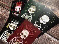 Image 2 of Set B - Set of 5 Postcard Prints of Skeleton Embroidery