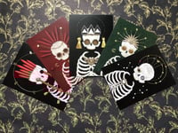 Image 4 of Set B - Set of 5 Postcard Prints of Skeleton Embroidery
