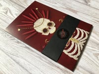 Image 5 of Set B - Set of 5 Postcard Prints of Skeleton Embroidery
