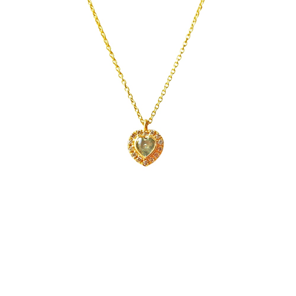 Image of Green heart necklace