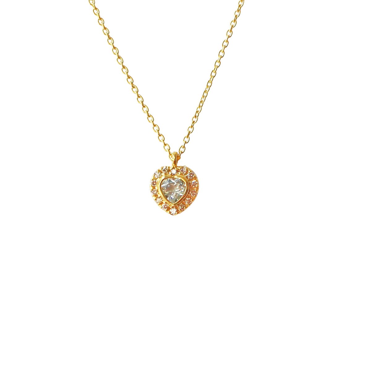 Image of Blue aquamarine heart necklace