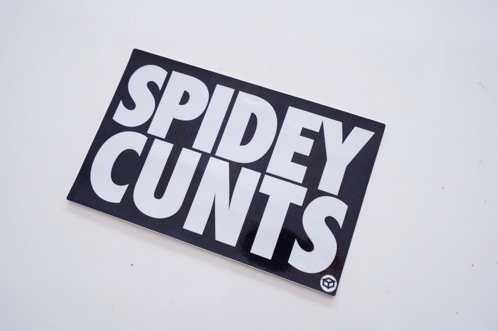Image of Juicebox "Spidey Cunts" sticker