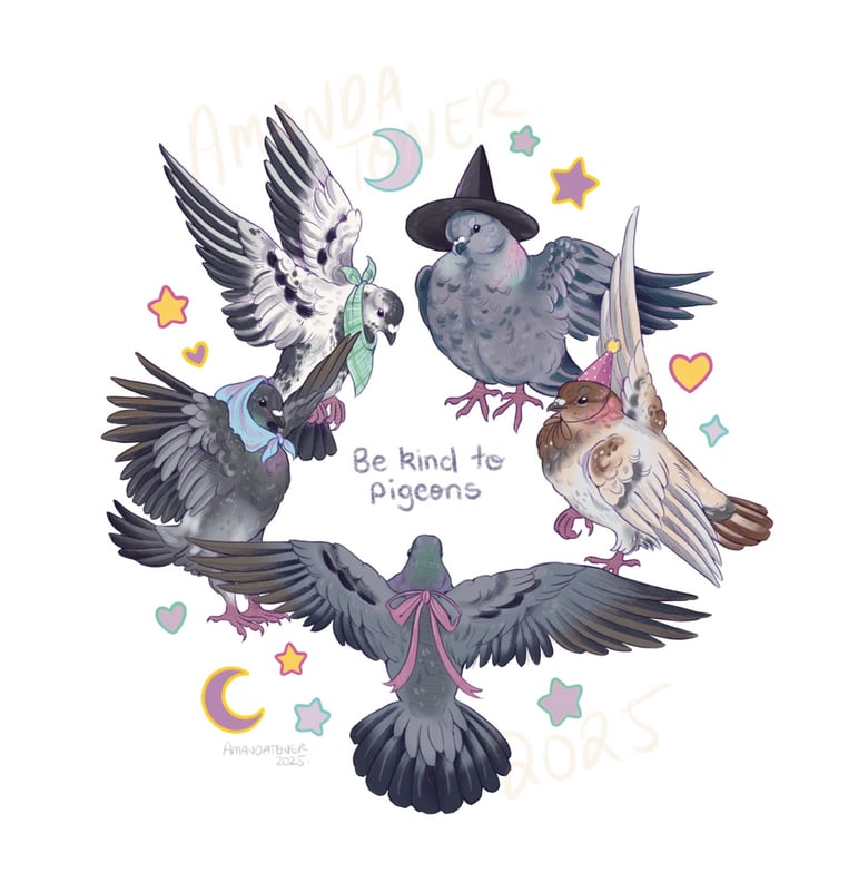 Image of BE KIND TO PIGEONS PRINT