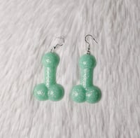 Sea Green Penis Earrings