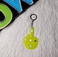 Yellow Neon Glow FU Finger Keychain