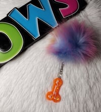 Orange Neon Glow Penis Sperm Keychain