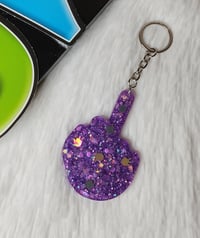 Purple Neon Glow FU Keychain