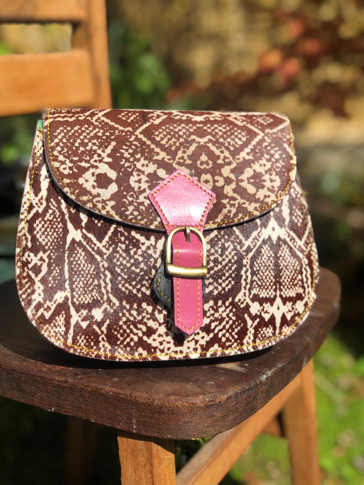 Image of Harlequin Collection - Multi-Coloured Recycled Leather/Animal Print #25A