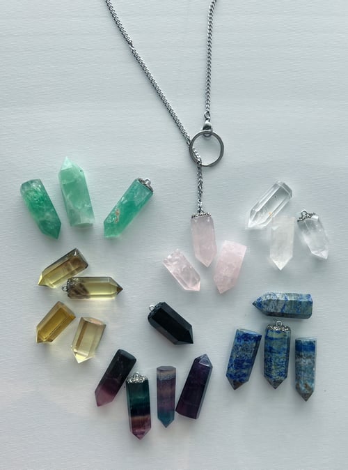 Image of DROP TOP SILVER • Convertible Crystal Lariat Necklace