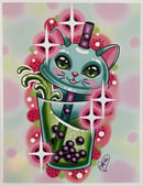 Image 1 of Bubble Tea Cat Art Print