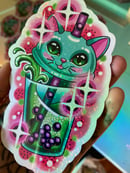 Image 1 of Bubble Tea Cat Glitter Sticker