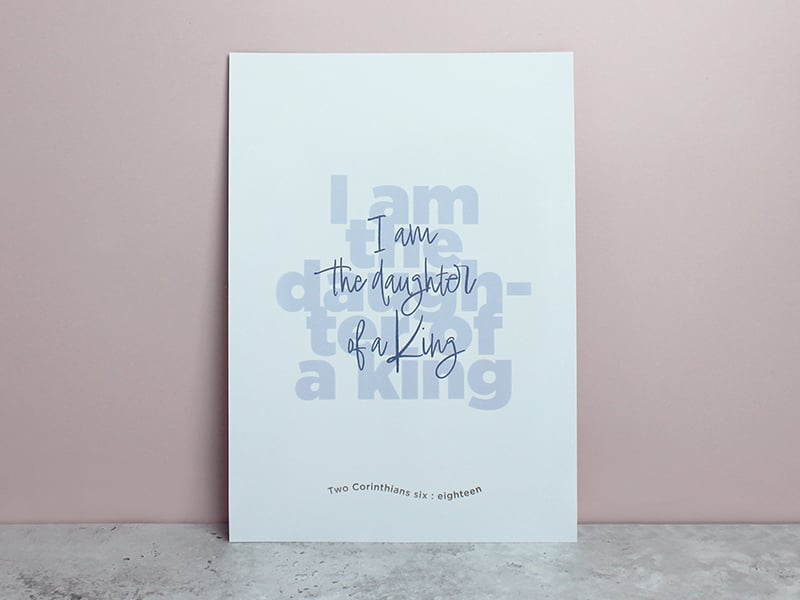 Image of Biblical Affirmation Print: Daughter Of A King