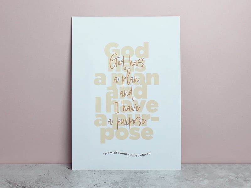 Image of Biblical Affirmation Print: A Plan And Purpose