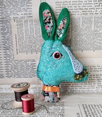 Image 1 of Glove Ears Hare Brooch - Green