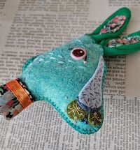 Image 4 of Glove Ears Hare Brooch - Green