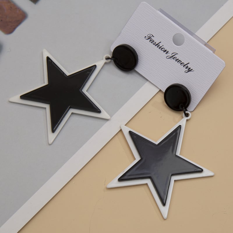 BlackStar Acrylic Fashion Earrings