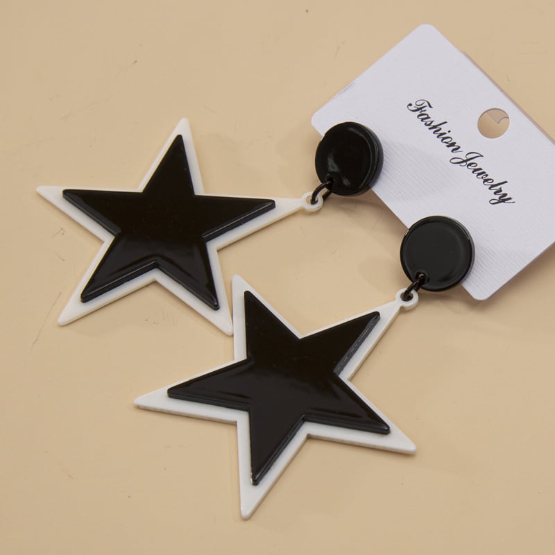 BlackStar Acrylic Fashion Earrings