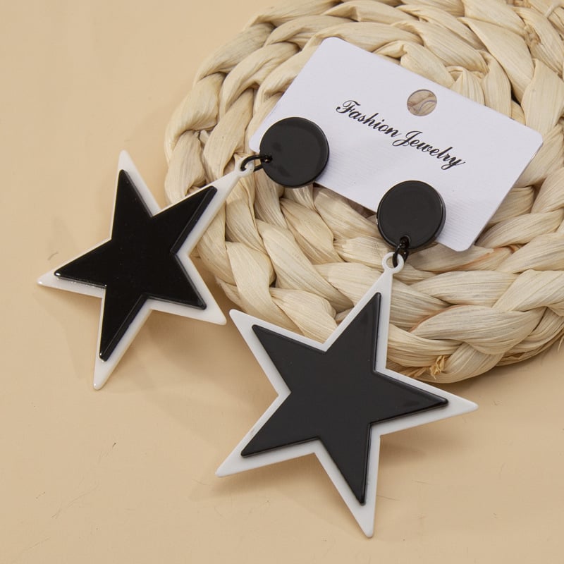 BlackStar Acrylic Fashion Earrings