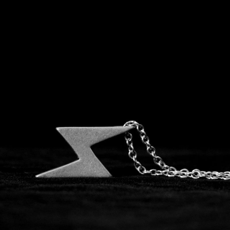 Mens Lightning Bolt Necklace (Stainless Steel)