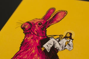 Jesus on Mighty Rabbit Steed - Easter Greeting Card