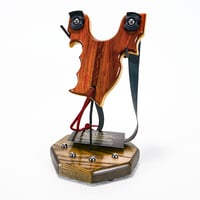 Image 4 of Sling Shot made of Exotic Wood of Padauk, Leopard Wood Strip, and Ash, The Renegade, Wooden Catapult