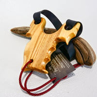 Image 2 of Sling Shot made of Exotic Wood of Padauk, Leopard Wood Strip, and Ash, The Renegade, Wooden Catapult